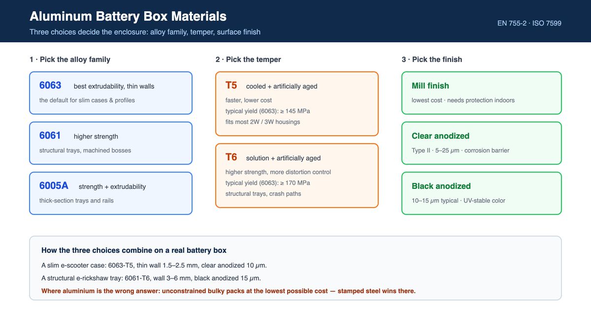 Aluminum Battery Box Materials: Alloys, Tempers and Finishes