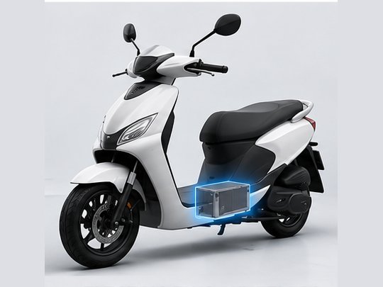Aluminum battery enclosure installed in an electric scooter chassis